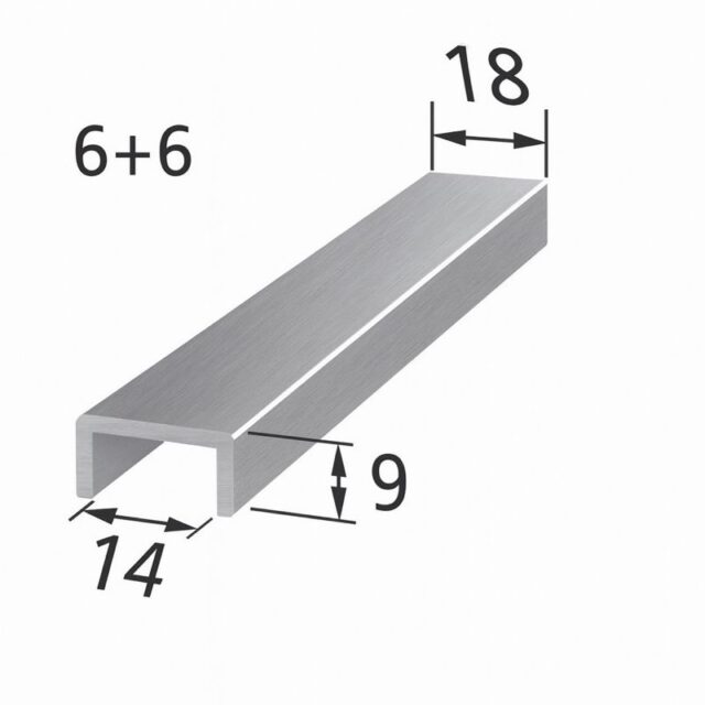 Main Courante U 6+6 (3000mm) RAL 1076