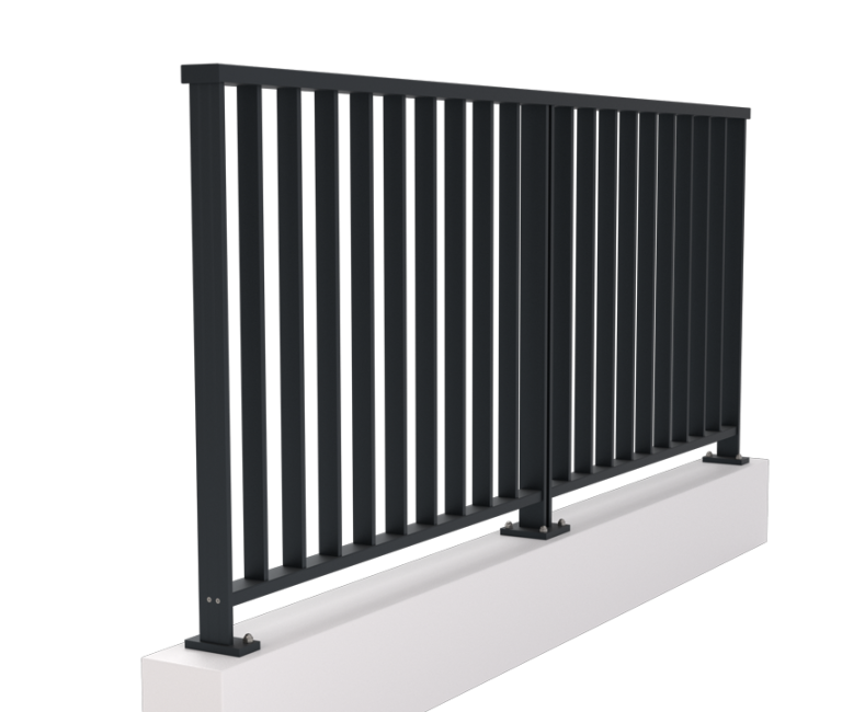 Kit garde-corps aluminium barreaudé SARA BS pour pose sur dalle