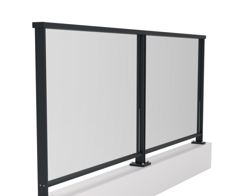 Kit garde-corps aluminium et verre SARA VS pour pose sur dalle
