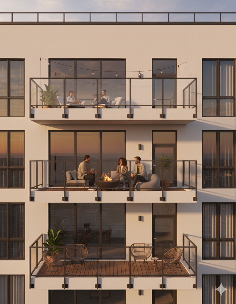 Garde-corps verre SB360 sur terrasse contemporaine vue mer