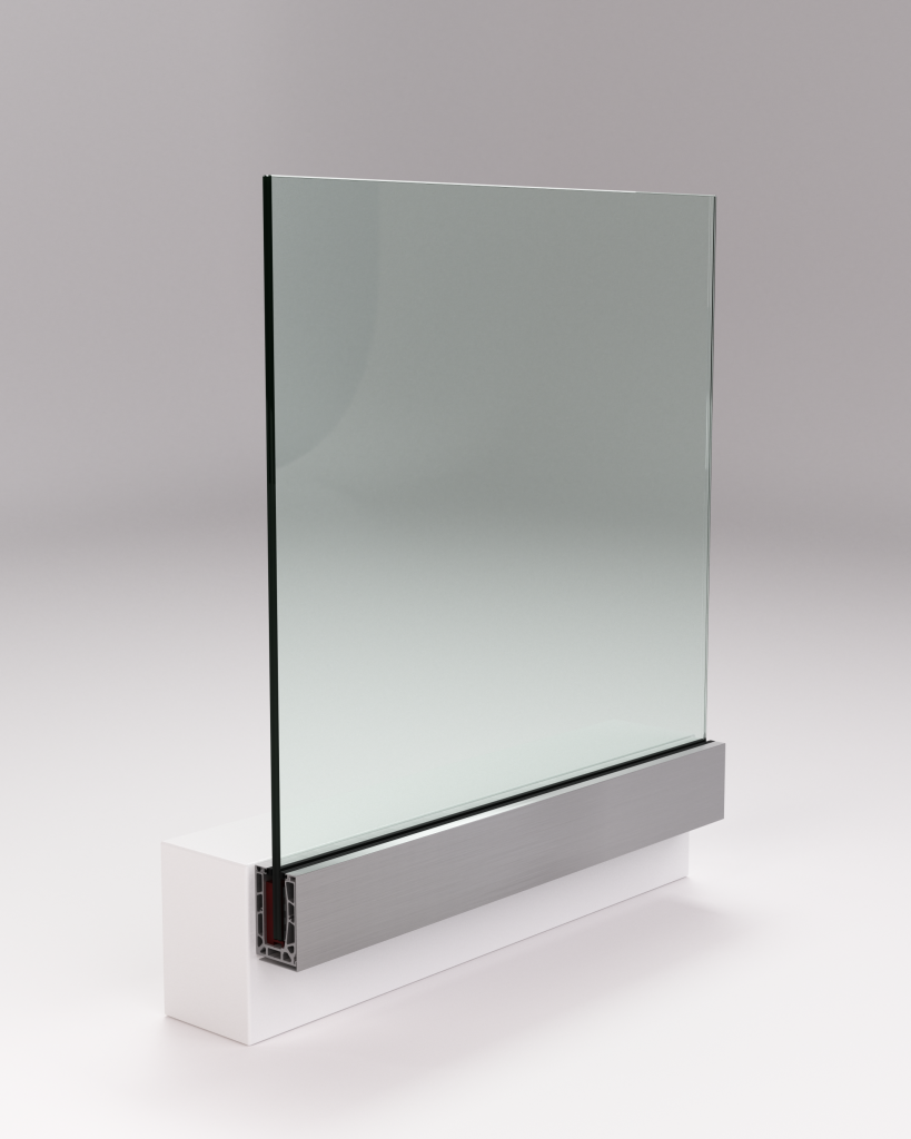 Garde-corps aluminium SB360A en pose applique – réglage ±2° et réglage de hauteur 10 mm